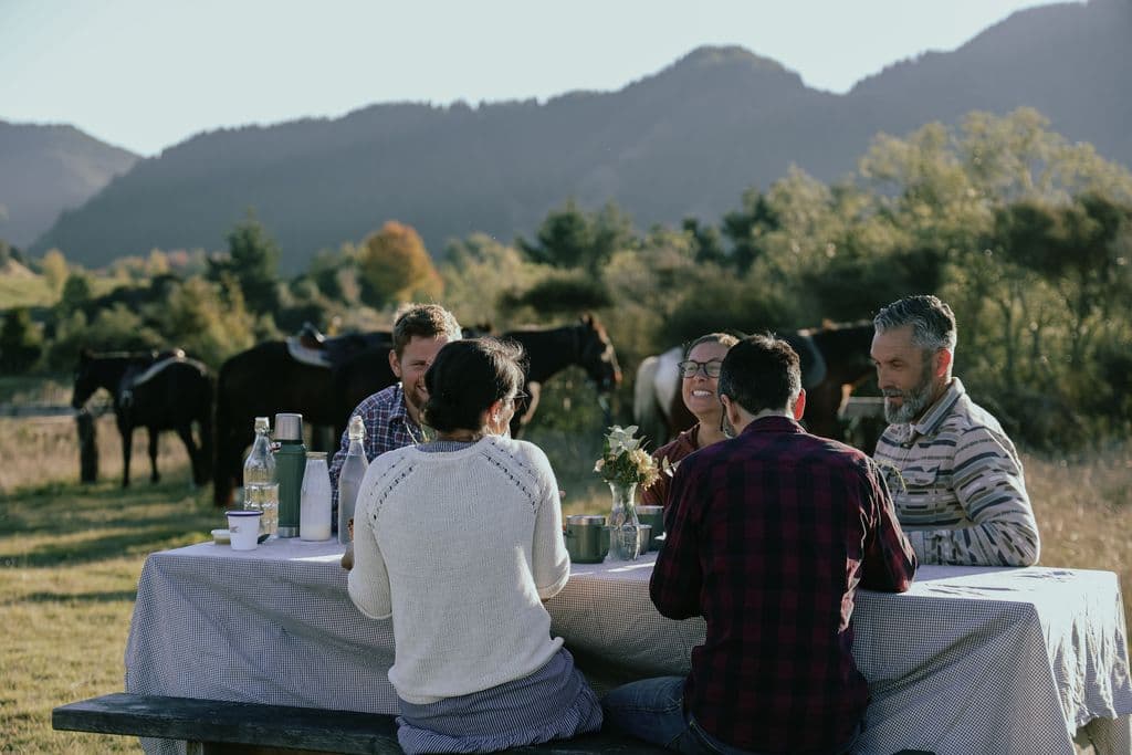 Horseback trekking experience in Hawke's Bay with bespoke mountain-top picnic options and trails suited to beginner and experienced riders