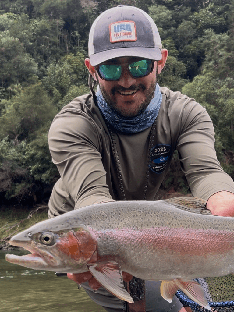 Guided fly fishing on the Mohaka River near Taupo